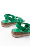 692-564 Grass Green Orthopedic Sole Cross Buckle Women's Sandals
