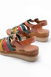 731-204 Multi Genuine Leather Padded Heels Casual Women's Sandals