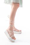 861-1021 White Padded Women's Sandals