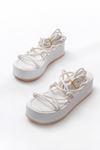 861-1021 White Padded Women's Sandals