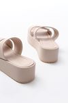861-1034 Beige Snap Padded Heel Women's Slippers