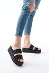 861-1034 Black Snap Padded Heel Women Slippers