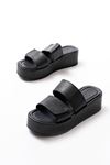 861-1034 Black Snap Padded Heel Women Slippers