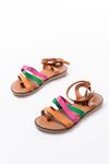 205-209 Multi Genuine Leather Buckle Flip Flops