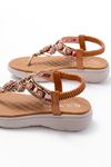 DM-609 Tan Back Elasticated Flip Flop Sandals
