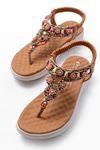 DM-609 Tan Back Elasticated Flip Flop Sandals