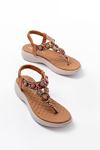 DM-609 Tan Back Elasticated Flip Flop Sandals