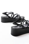 861-1029 Black Padded Women's Sandals