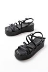 861-1029 Black Padded Women's Sandals