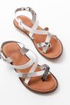 205-08 White Garni Orthopedic Genuine Leather Women's Sandals
