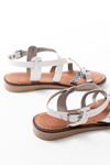 205-08 White Garni Orthopedic Genuine Leather Women's Sandals