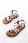 205-09 White Orthopedic Genuine Leather Women's Sandals
