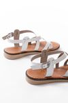205-09 White Orthopedic Genuine Leather Women's Sandals