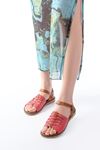 205-029 Fuchsia Orthopedic Genuine Leather Women's Sandals