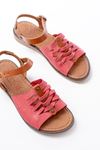 205-029 Fuchsia Orthopedic Genuine Leather Women's Sandals