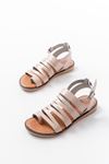 205-041 Beige Orthopedic Genuine Leather Women's Sandals