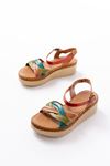 730-037 Multi Genuine Leather Orthopedic Sole Women Sandals