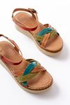 730-037 Multi Genuine Leather Orthopedic Sole Women Sandals