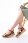 730-037 Multi Genuine Leather Orthopedic Sole Women Sandals