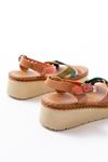 730-037 Multi Genuine Leather Orthopedic Sole Women Sandals