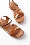 730-037 Tan Mirror Genuine Leather Orthopedic Sole Women Sandals