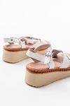 730-138 White Knit Genuine Leather Orthopedic Sole Women Sandals
