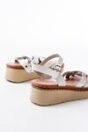 730-037 White Mirror Genuine Leather Orthopedic Sole Women Sandals