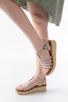 730-142 Beige Genuine Leather Orthopedic Sole Women Sandals