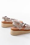 730-142 Beige Genuine Leather Orthopedic Sole Women Sandals