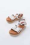 730-142 White Genuine Leather Orthopedic Sole Women Sandals