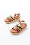 730-142 Multi Genuine Leather Orthopedic Sole Women Sandals