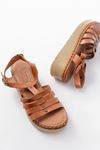 730-142 Tan Genuine Leather Orthopedic Sole Women Sandals