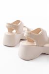 24414-573 Beige Diver Casual Padding Heel Women Sandals