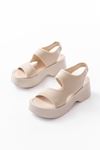 24414-573 Beige Diver Casual Padding Heel Women Sandals