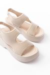 24414-573 Beige Diver Casual Padding Heel Women Sandals