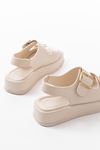 1187 Beige Padding Heel Rubber Hard Hat Women's Sandals