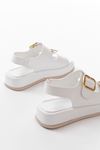 1187 White Padded Heel Rubber Hard Hat Women's Sandals