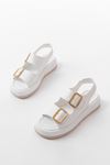 1187 White Padded Heel Rubber Hard Hat Women's Sandals