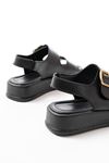 1187 Black Padded Heel Rubber Hard Hat Women's Sandals