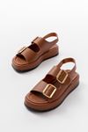 1187 Tan Padded Heel Rubber Hard Hat Women's Sandals