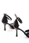 K-404 Black Mesh Floral Detailed Women's Heels