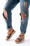 730-153 Multi Orthopedic Genuine Leather Padding Women's Sandals