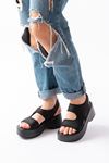 24414-573 Black Diver Casual Padding Heel Women Sandals