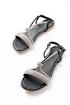 152-1104 Black Silver Stone Casual Women's Sandals