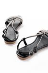 152-1104 Black Silver Stone Casual Women's Sandals