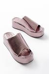 861-1011 Rose Broken Glass Wide Banded Padding Women's Slippers
