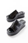 861-1011 Black Broken Glass Wide Band Padding Women Slippers