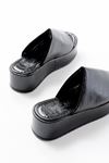 861-1011 Black Broken Glass Wide Band Padding Women Slippers