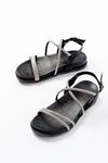 1001-1105 Black Silver Stone Casual Women's Sandals