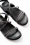 1001-1105 Black Platinum Stone Casual Women's Sandals
